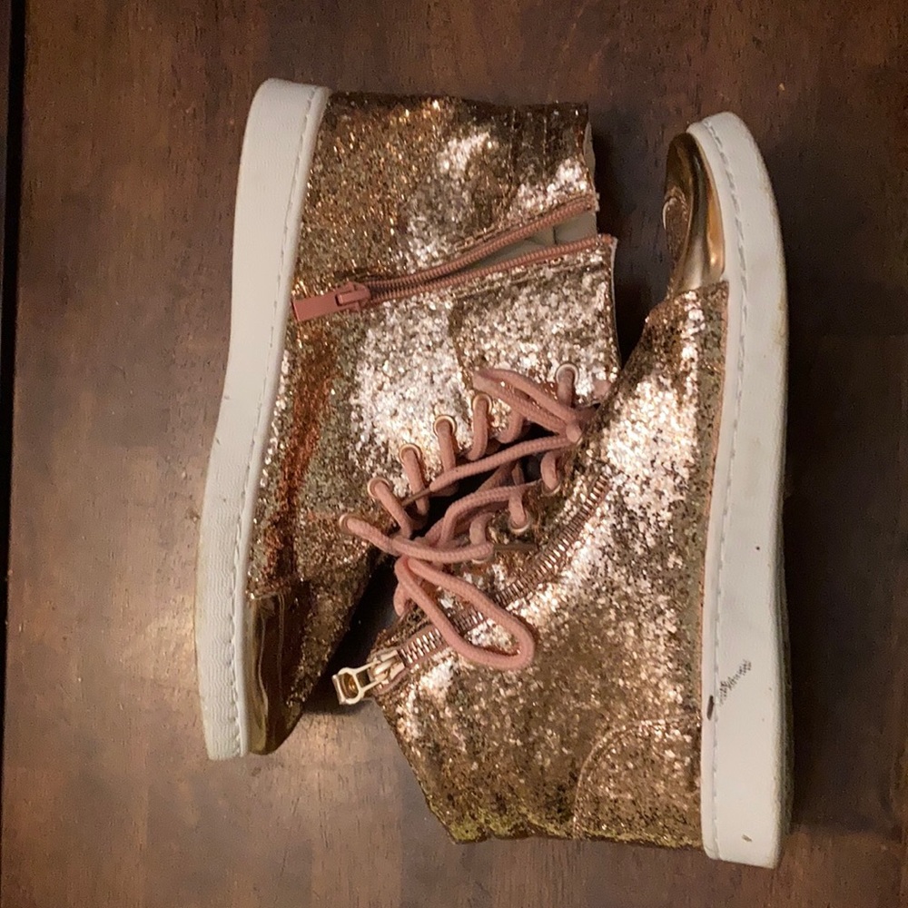 Boutique rose gold sparkled sneakers